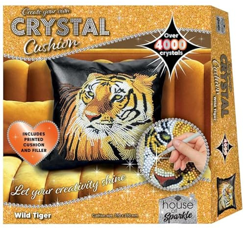 BargainsMania Create Your Own Crystal Decorative Cushion for Yourself, Knotting Cushion for Children, Adults or Beginners 32 cm x 32 cm