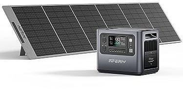 AFERIY Portable Power Station 2400W with 400W Solar Panel, 2048Wh Portable Power Station LiFePO4 230V AC Outlets, UPS, Solar Generator, Electric Generator for RV/Camping/Home