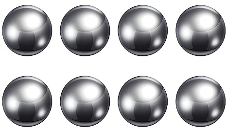 sourcing map 8Stück Kugellager Kugeln 18mm Durchmesser G10 Präzision Metallkugeln, Kugellager Stahlkugeln für Fahrräder Skateboard Rollen Silber