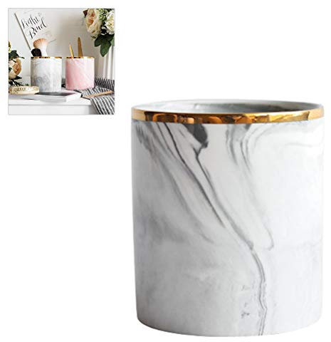 Topiky Make up Pinselhalter, Schreibtisch Organizer mit Marmormuster, Make up Pinselhalter, Geschirr Organizer, Schreibtisch Stiftehalter, Tasse für Grau