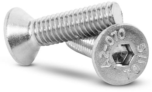 Topnorm24 - Senkschrauben M5x12 mm - 50 Stück mit Innensechskant Edelstahl DIN 7991 V2A A2 VA Schrauben metrisches Vollgewinde für Muttern und Unterlegscheiben (M5x12 (50 Stück))