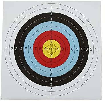 Tbest Bogenschießen-Zielpapier, 30er-Pack, 60 cm, 10 Ring-Bogen- und Pfeil-Zielscheiben, Vollring-Bogenschießen-Compound-Anti-Kurven-Bögen und Pfeile, Wettkampf-Zielpapier