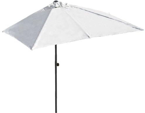 Höhenverstellbarer Rechteckiger Terrassenschirm, UV-Schutz, Wasserdicht, Tragbarer Halber Balkonschirm (Color : White, Size : 250cm/8.2ft)