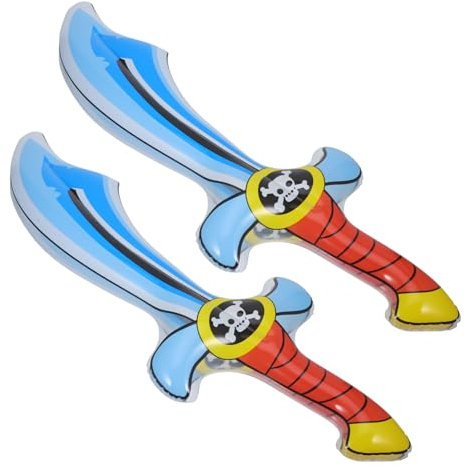 KICHOUSE 2stücke Aufblasbare Piratenschwerter Spielzeug Halloween Party Dekoration Cosplay Requisiten Für Junge Mädchen Mottopartys
