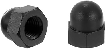 sourcing map M5x0.8 Acorn Cap Nuts, 25Pcs Nylon Dome Cap Head Acorn Nut Hardware Nuts for Bolt Cover, Black