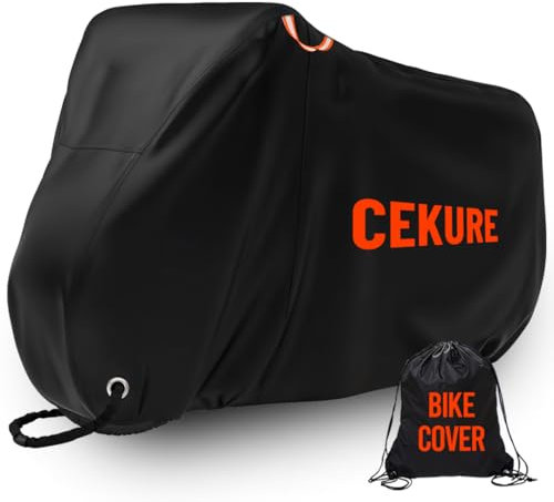 Bike Cover WaterProof Outdoor 210D, 1-2 Bikes Stationary - Heavy Duty Oxford Tear Resistant and Windproof Outdoor Storage Bicycle Cover, Bike Cover for Ebikes Comes with Carry Bag