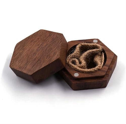 MZPOZB Ringbox Unisex kleine dünne Verlobungsringbox aus Holz, Flache Ringbox for Antrag, Hochzeit (Premium-Holz) Ringschatulle(F19D8YY802337)