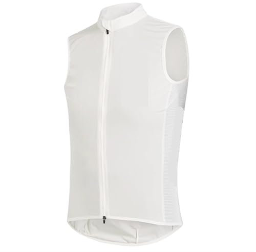 Ayztantine Veste Cycliste Homme Gilet de Cyclisme Blanc Coupe-Vent imperméable sans Manches for vélo, Veste de Cyclisme légère et Respirante(XXXL)