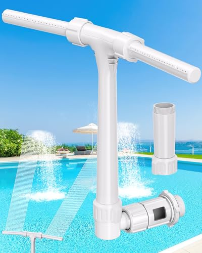 POOLHOUR [Breveté] Fontaine de Piscine de 2026 Hauteur Améliorée pour Piscines Hors Sol/Enterrées avec Double Pulvérisation Haute Pression, Jet de Refroidissement Réglable à 360° & Relaxation