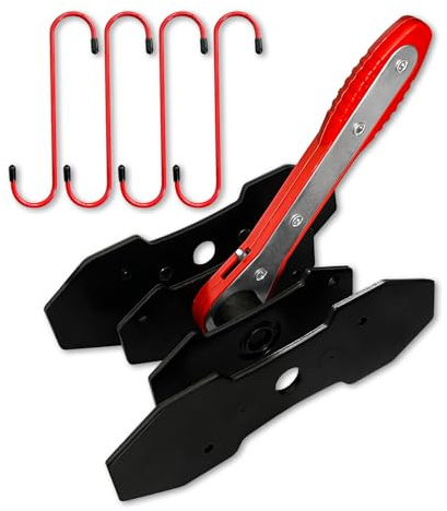 SALIFTFE Brake Caliper Compression Tool,Caliper Piston Compressor Tool with Extra 2PCS Large Plates 1.57-2.95 for Disc Brake Pad Spreader,Automotive Tools with 4 Brake Caliper Hangers,Red