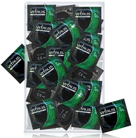 VITALIS 100 Premium Kondome 60mm XXL | Nennbreite 64 mm | Gefühlsechte transparente Kondome extra groß | mit Gleitmittel auf Silikonbasis