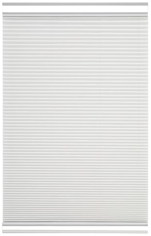 Brillant® Premium Plissee ohne Bohren zum Kleben, Plisseerollo mit Aluminium-Klebeleiste | Sonnenschutz & Sichtschutz für Fenster & Balkontür | Weiß | 100x130 cm (BxH)