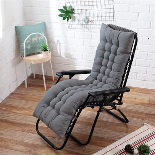 Highdi Cojin para Tumbona de jardín Solamente, Cojines Sillas Reclinables, Antideslizante, Gruesos, Cojines para sillones de Exterior, Colchón Banco, Acolchado Grueso (Gris Oscuro,180x50cm)