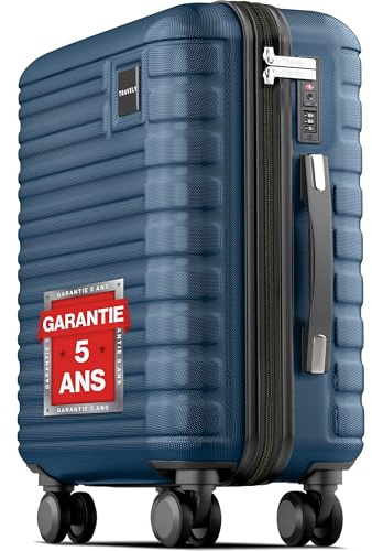 Travely Valise Cabine 55x35x25cm - adaptée pour Ryanair, Lufthansa, Eurowings et Autres. Valise Cabine 36L avec roulettes Souples et Serrure TSA Pratique, Valise de Voyage, Bagage