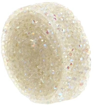LALAFINA 1 Rolle Diamantband für DIY Bastelprojekte Selbstklebendes Strassband Transparent Weiß für Schmuck Kleidung Taschen und Mehr Langlebiges Bastelmaterial