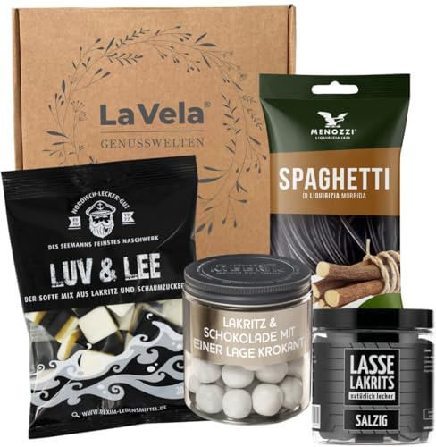 La Vela Genusswelten Lakritz Geschenkset, Lakritz-Spezialitäten, 4 Sorten, 605 g, Probierset