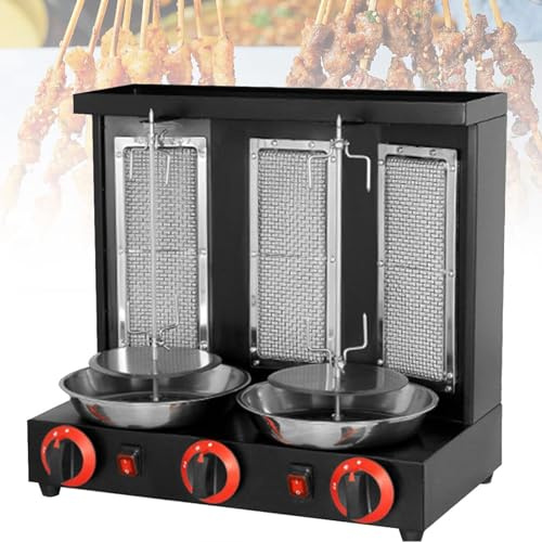 Shawarma Kebab Machine - Asador de carne vertical eléctrico con ajuste de temperatura de 50 a 350 ℃ para cocina comercial y doméstica