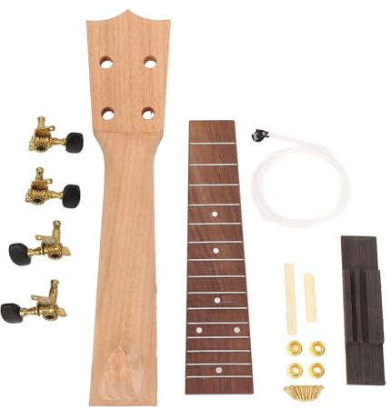 Senrusa Faites Votre Propre kit ukulélé de Guitare Couche à Cordes Pont en Bois 21 Pouces de ukulélé inachevé