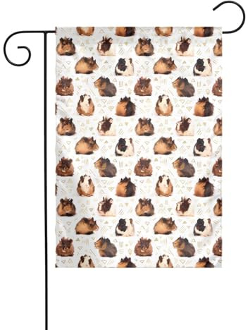 AEKGOHP Mât de drapeau de jardin imprimé cochons d'Inde décoration extérieure double face 30,5 x 45,7 cm