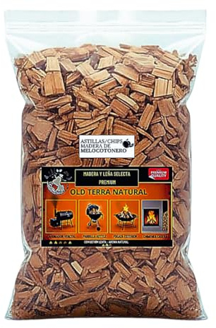 Astillas de Melocotonero para Encender Fuego, Aroma Natural, Chips de Leña, Color Negro, Tamaño Estándar, 15 x 5 x 3 cm (1, Melocotonero)