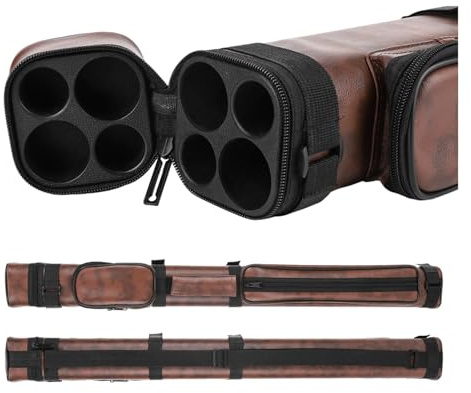 MTKSFDC Billiard KöE Quadratischer Billardqueue-Koffer mit Vier Löchern, Billard-Queue-Koffer, Pool-Stick-Koffer, Billard-Stick-Tragetasche, Billard-Zubehör