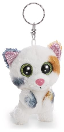 63040 GLubschis Porte-clés, Chat Porte-Bonheur Calli Malli, 9 cm, Blanc, Compagnon en Peluche pour Sac à Dos ou Sac, Porte-clés pour Petits et Grands