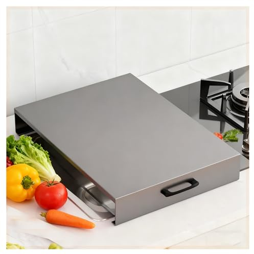 ZHZHXR Coperture Piani Cottura a Gas, Coperture Universali Cottura Gas 4 Fuochi Facili Pulire per Case Piccole Dimensioni, Piani Lavoro Della Cucina(Gray,L15.75xW18.9xH2.76IN)