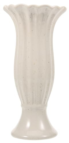 Amosfun Portafiori Commemorativo in Ceramica Bianca, Vaso per Fiori da Cimitero Contenitore per Fiori Artificiali, Decorazione per Lapide e Fioriere Esterni
