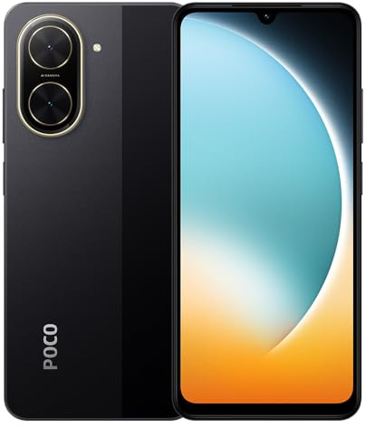 XIAOMI Poco C71 4G Smartphone,4+128 GB, Negro, Procesador UNISOC T7250, Batería de 5200 mAh, Cámara Dual IA de 32 MP, Pantalla Grande de 6,9 ​​Pulgadas, Cargador Incluido