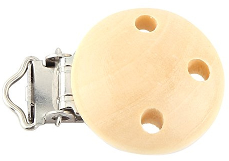 Alomejor Clip para Chupete de bebé de Madera Natural, Juego de 10 Uds., Cierres Ligeros para Pezones con 3 Agujeros