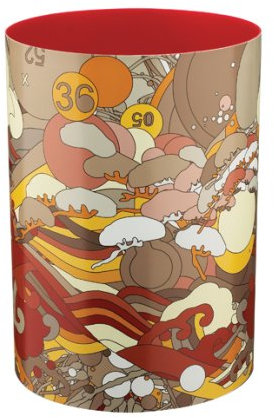 Umbra artala contemporary bin, 3 gallon (14 L)- Red