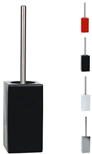 Spirella WC Bürste Toilettenbürste Klobürste Quadro Steingut 11,5 x 45 cm - Schwarz