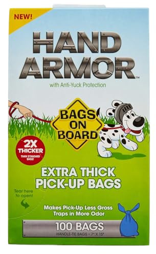 Bags on Board Hand Armor Hundekotbeutel – extra dicke Kotbeutel mit Auslaufschutz – 100 Beutel
