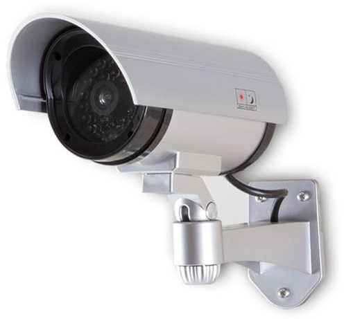 LogiLink SC0204, Überwachungsskamera-Attrappe mit rot blinkenden Licht, Silber