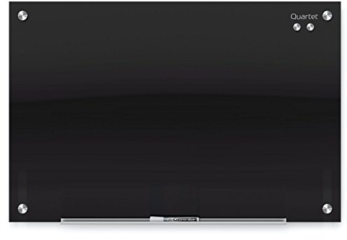 Quartet Magnetic Dry Erase Board, 36 x 24 Glass Whiteboard for Wall, Infinity, Black (G3624B)