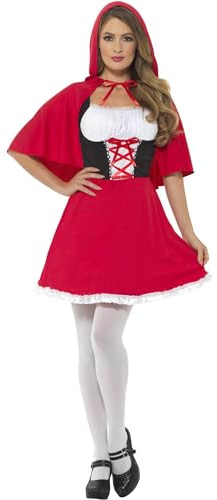 Smiffys Costume Petit chaperon rouge Deluxe, rouge, avec robe courte et cape Halloween