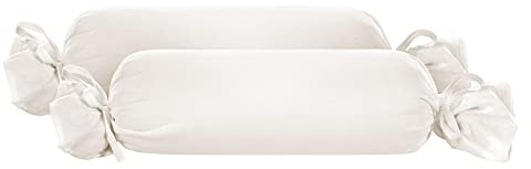 biberna Nackenrollenbezug Kissenbezug 15x40 cm, 2er Set beige | Jersey Baumwolle | Reißverschluss | weich & bügelleicht | Oeko-TEX Standard 100 | Doppelpack | Modell 0077144