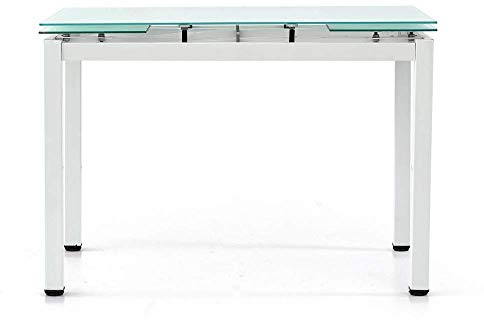 Spazio Casa Tavolo in vetro rettangolare allungabile - 110 x 70, Bianco