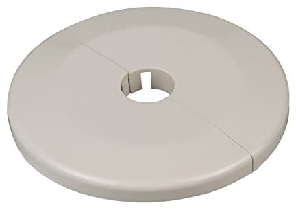 FUX Pack of 2 Single Heating Pipe Rosette, Large Outer Diameter 65 mm, Inner Diameter 10 mm - 43 mm, Heating, Pipe Cover, Cover Rosettes, Trim, Radiator (16 mm, Cream White RAL 9001)