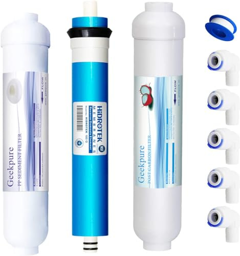 Geekpure Set di sostituzione del filtro per il sistema di osmosi inversa per acquario portatile a 3 stadi