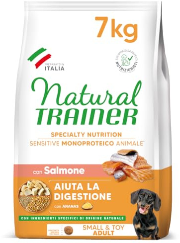 Natural Trainer Sensitive No Gluten Cibo per Cani Adulti con Salmone, 7kg