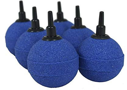 Pondlife 6 X Belüfterstein blau Luftausströmer Kugeln Ø 50mm für Teich u. Aquarium