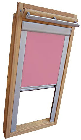 Verdunkelungsrollo THERMO Alu-Rückseite für VELUX Dachfenster TYP GGL/GPL/GGU/GPU - CK04 - Farbe Rosa - mit Aluminium Seitenschienen - KLICK Montage