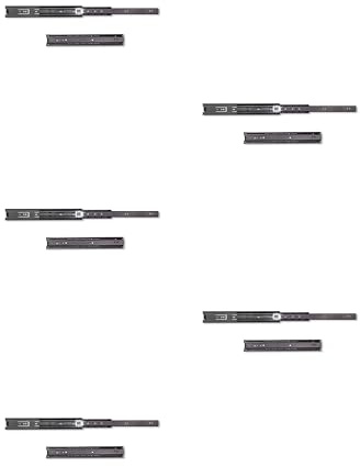 Emuca - Schubladenschienen kugellager 45mm x 300mm, Set aus 5 Paar aus schubladenauszug Vollauszug, schwarz
