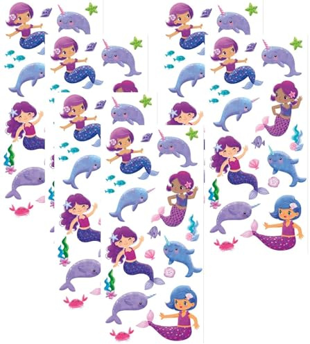 Playhouse Mermaids and Narwhals Grape Scented Scratch & Sniff Sticker Sheets - 3 Pack