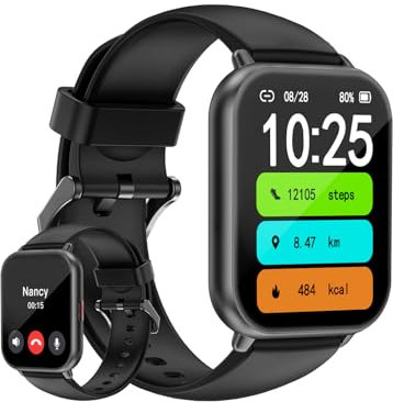 HUAKUA Smartwatch für Damen und Herren,1.69 Zoll HD-Touch Screen Fitnessuhr mit SpO2-Überwachung Pulsuhr Schlafmonitor Schrittzähler Uhr Multi Trainingsmodi für Android iOS