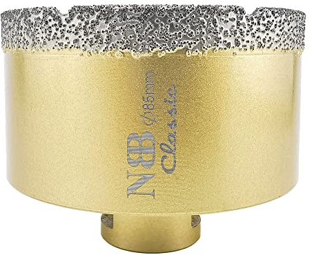 NBB Punta a tazza diamantata con M14, tipo Classico d'Oro,punta diamantata per foratura a secco o ad umido su ceramica,piastrelle,granito,marmo,veloce,durevole, per smerigliatrice angolare (1, 85mm)