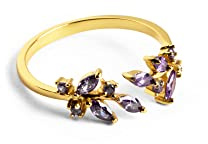 SINGULARU Bague bougainvilée réglable en argent sterling 925. Taille unique bijoux pour femme