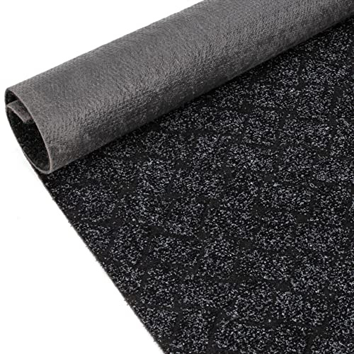 ANRO Schmutzfangmatte Flur Läufer Schmutzfangläufer Fußmatte Teppichläufer Flurteppich Türmatte Meterware Melbourne Schwarz 320x100cm