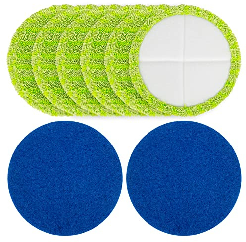 elthmpr Mopp Ersatz Reinigungs Pads, 16cm Mikrofaser Pad Geeignet Floating Mop Ersatz-Pads Wasch Lappen mit Polier-Pad für Hurricane Floating Mop